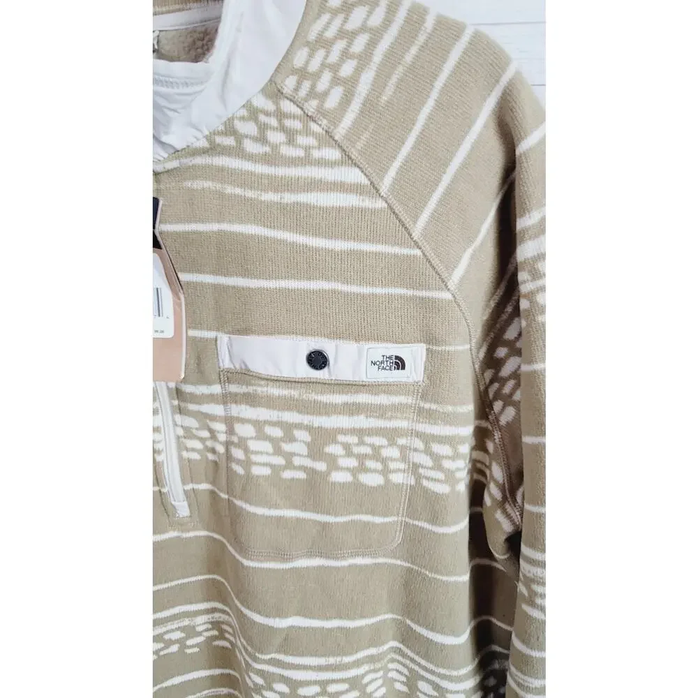 The North Face Gordon Lyons ¼-Zip in Kipling Tan Stripe, sz XXL